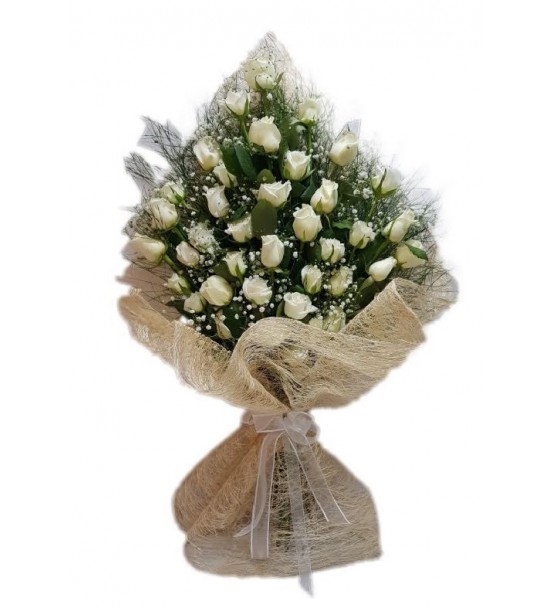 30 Beyaz Gül Buketi - 2